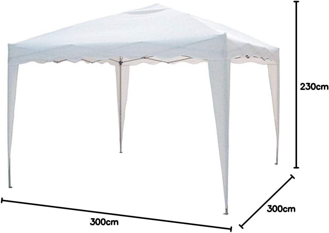 FP-TECH - GAZEBO PIEGHEVOLE GIARDINO 3X3 AUTOMATICO RICHIUDIBILE FISARMONICA STAND FIERA VERDE O BIANCO (Gazebo Bianco)