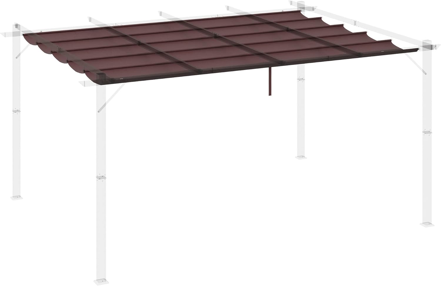 Outsunny Pergola Roof with 10 Drainage Holes, Replacement Cover for Gazebo in Breathable Polyester for Garden Pergola 3 x 3 m, Dark Grey