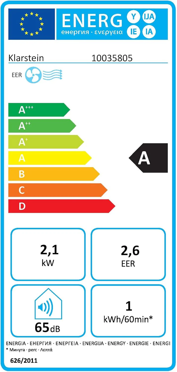 Klarstein Airconditioner, 4-in-1 Airconditioningsysteem, Luchtontvochtiger, Ventilator & Nachtmodus, Mobiele airconditioner met afvoerslang, App-bediening, Airconditioner voor ruimtes tot 44 m2, 9000 BTU, Wit