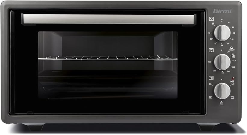 Girmi FE4500 Forno Elettrico Ventilato, 1400 W, 45 Litri, Timer 90 min, Termostato Regolabile, Funzioni Cottura Base, Grill, Combinata, Accesori Inclusi, Grigio Antracite