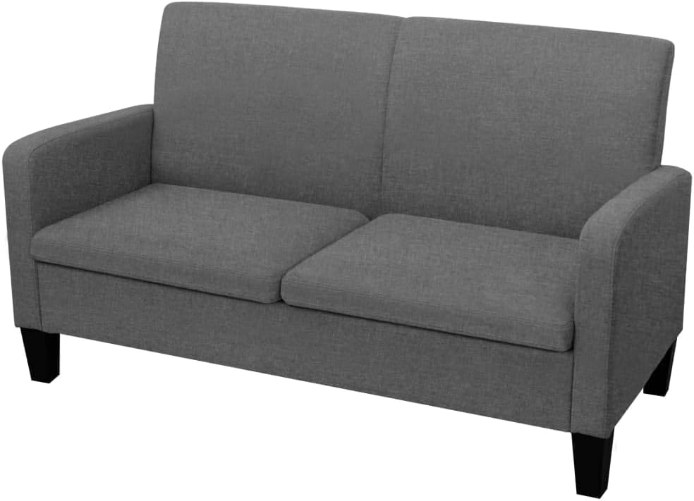 vidaXL Divano 2 Posti 135x65x76 cm Grigio Scuro Sofà Divanetto Letto Poltrona
