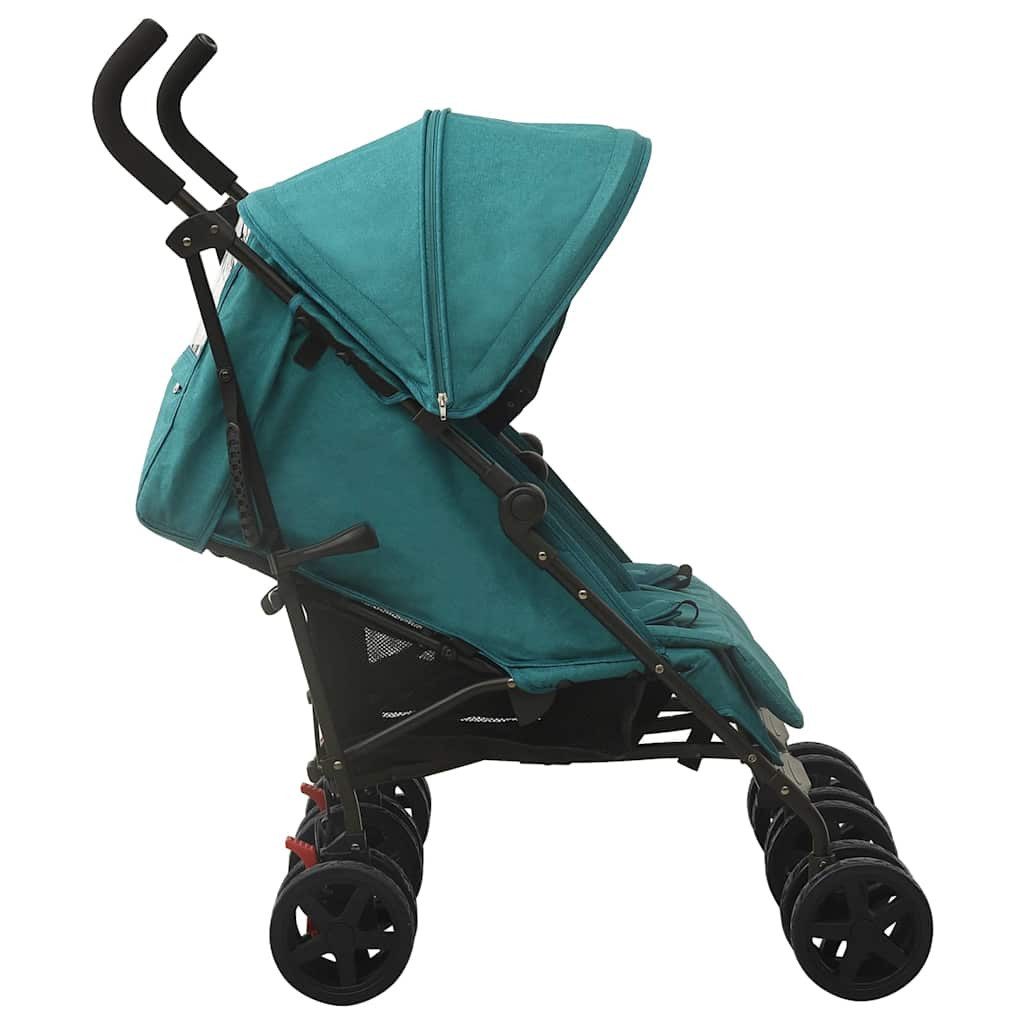 Kinder-Buggy Geschwisterwagen Grün Stahl