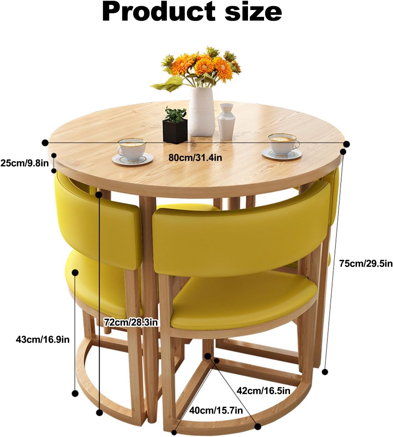 Set di 5 pezzi tavolo da pranzo in legno con piano in finto marmo e sedie imbottite, perfetto per sala da pranzo, sala conferenze, reception, colore grigio