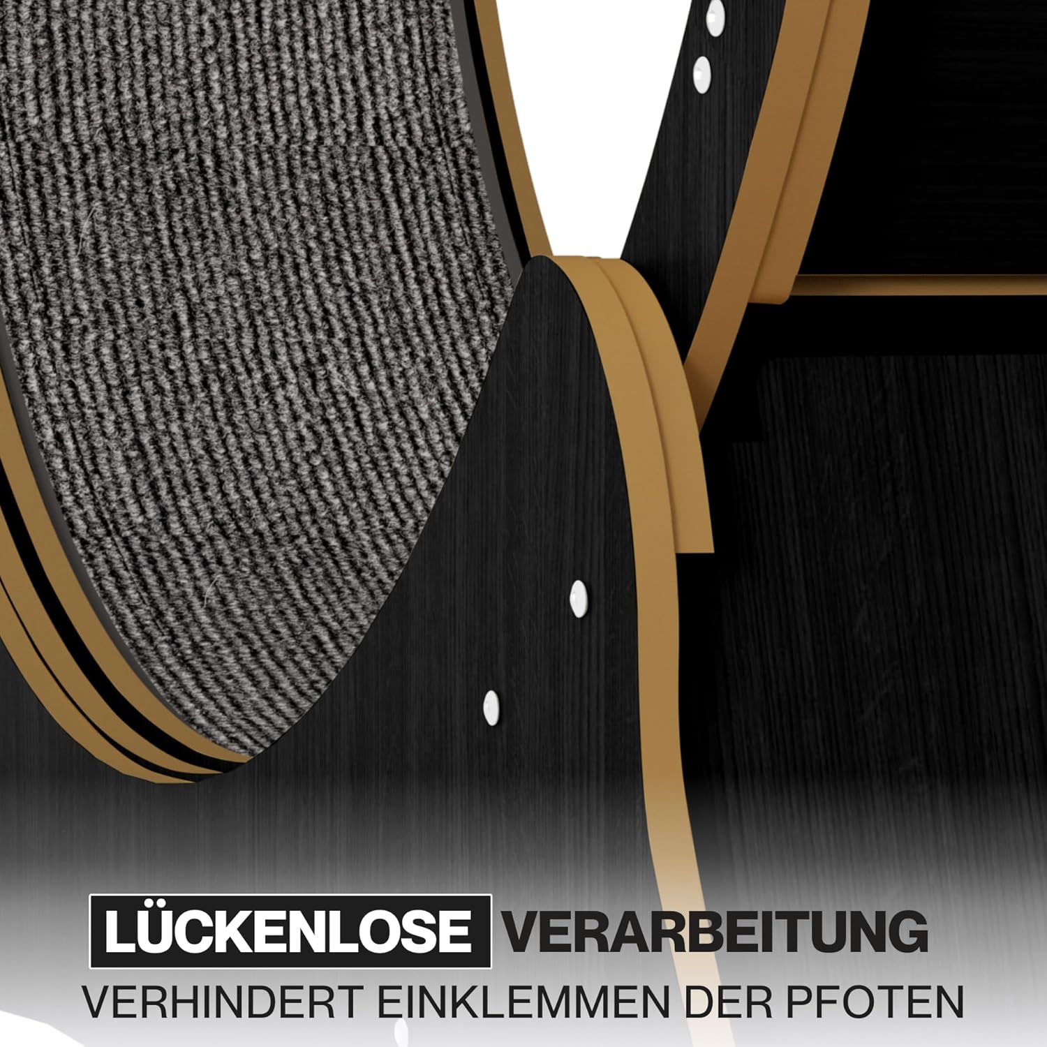noviclass® Katzenlaufrad Baghira Groß XXL | 132cm Durchmesser Artgerecht für große Katzen | Kratzfest, stabil und leise | Gratis Spielzeug und E-Book | Geprüfte Qualität (Weiß)