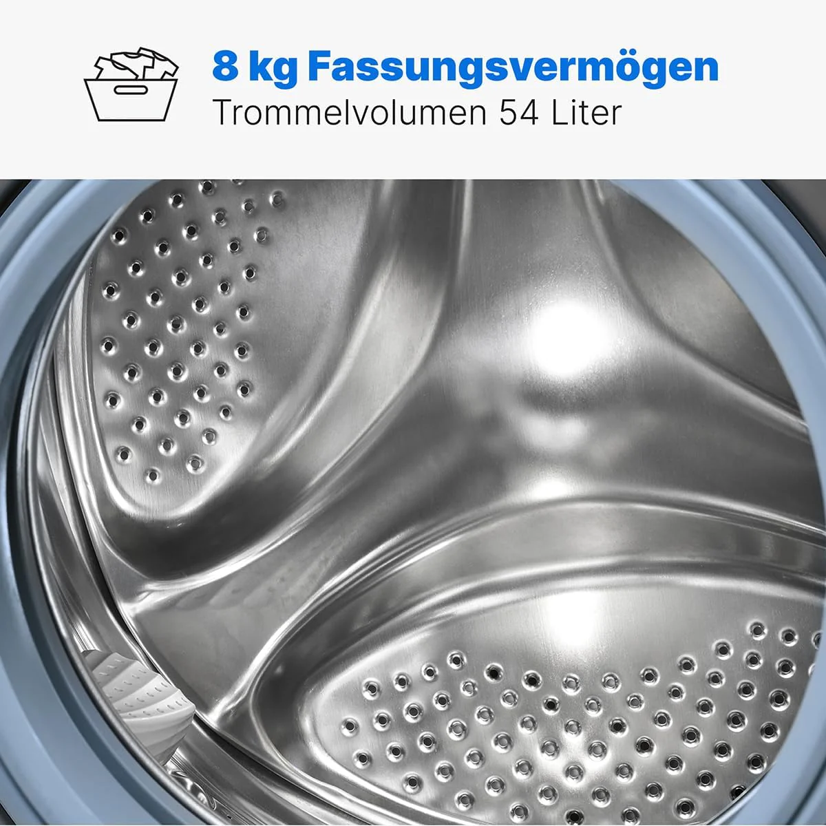 Bomann? Waschmaschine 8kg | max. 1400 U/min | 10 Jahre Motor-Garantie | robuster, leiser & langlebiger Invertermotor | 15 Waschprogramme | LED-Display | mit Dampffunkt. | WA 7185 Titan - Schwarz