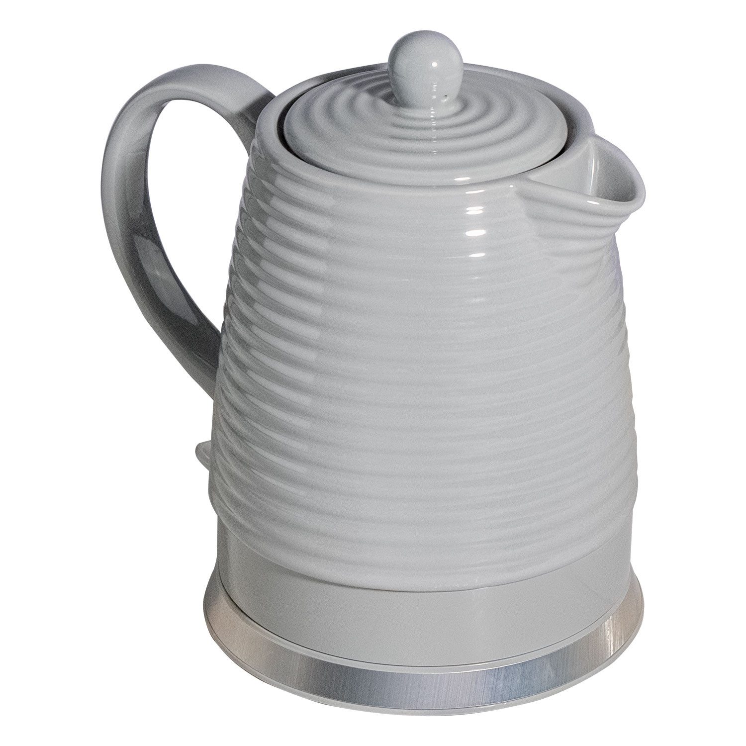 Wasserkocher Elektrischer Wasserkocher aus Keramik, 1,5 Liter, Design Grand, grau