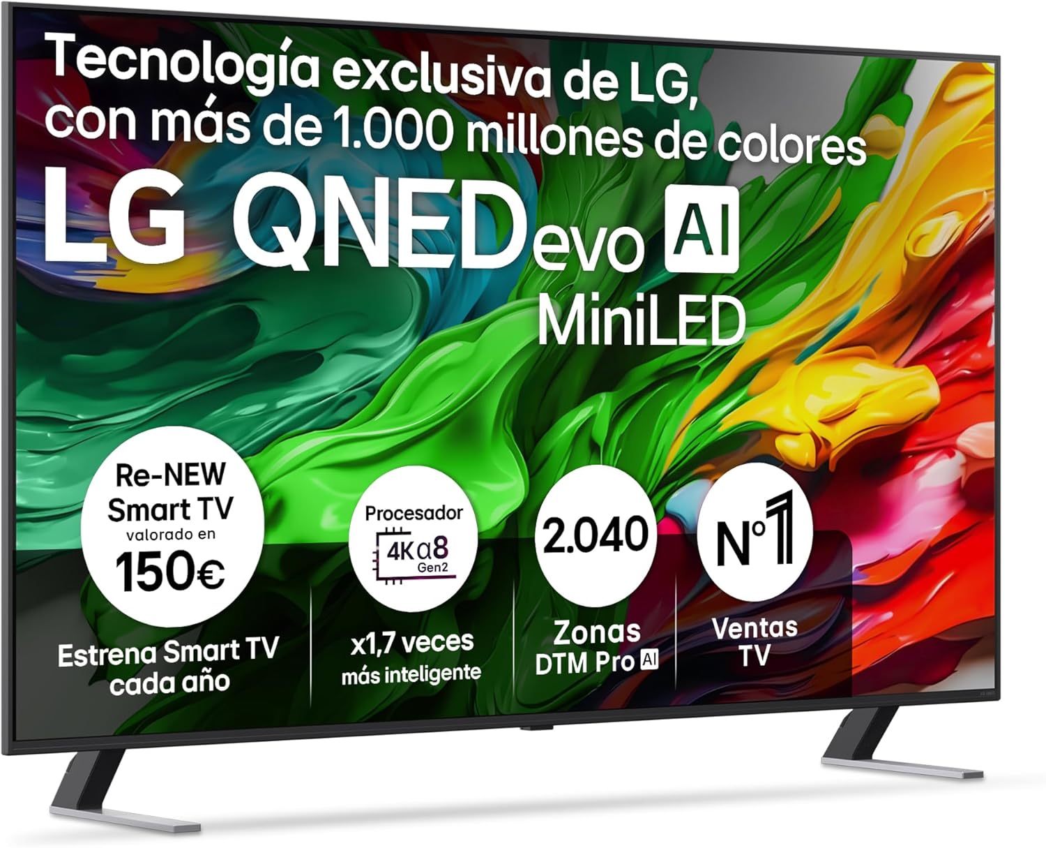 LG 65QNED85A6C - TV 65", 4K QNED EVO, Smart TV, WebOS 25, Powerful and Intelligent Processor, MiniLED AI, Super Upscaling, Dolby Vision and Dilgital Plus, Alexa/Google Assistant, Black