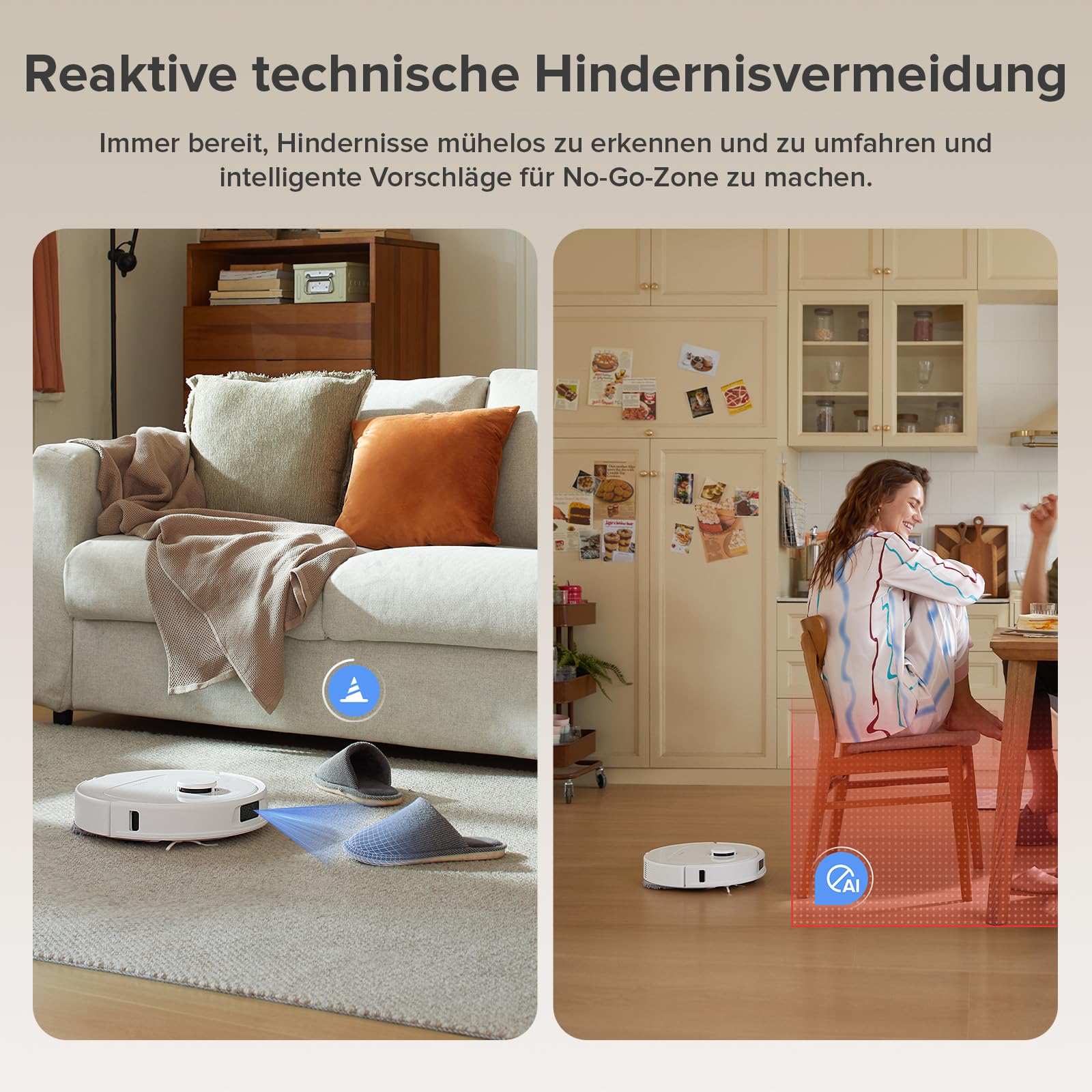 Saugroboter mit Wischfunktion QV 35A Set, 8.000 Pa Saugkraft und automatischer Absaugstation