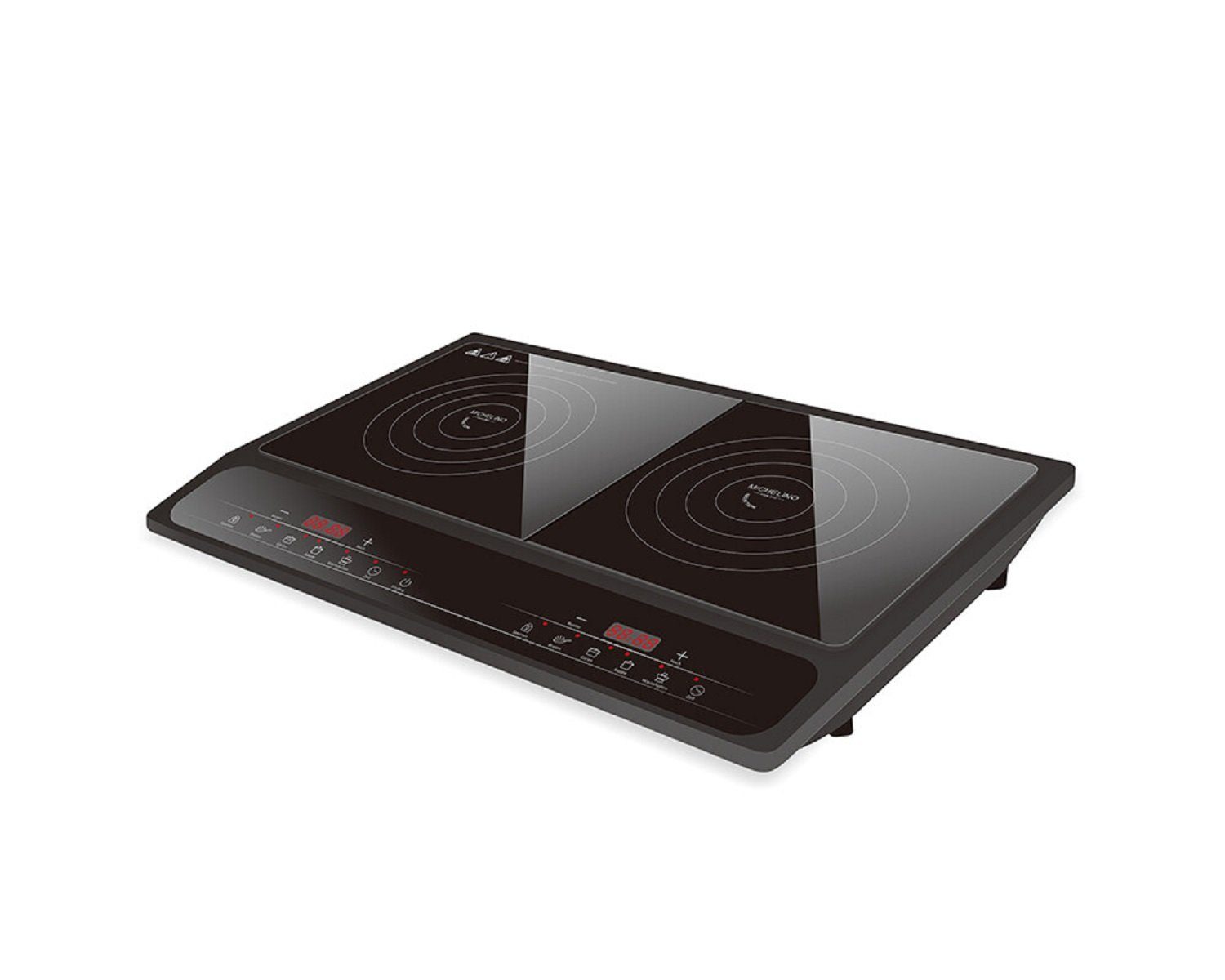 Doppel-Induktionskochplatte Induktionskochplatte 2000+1500W schwarz