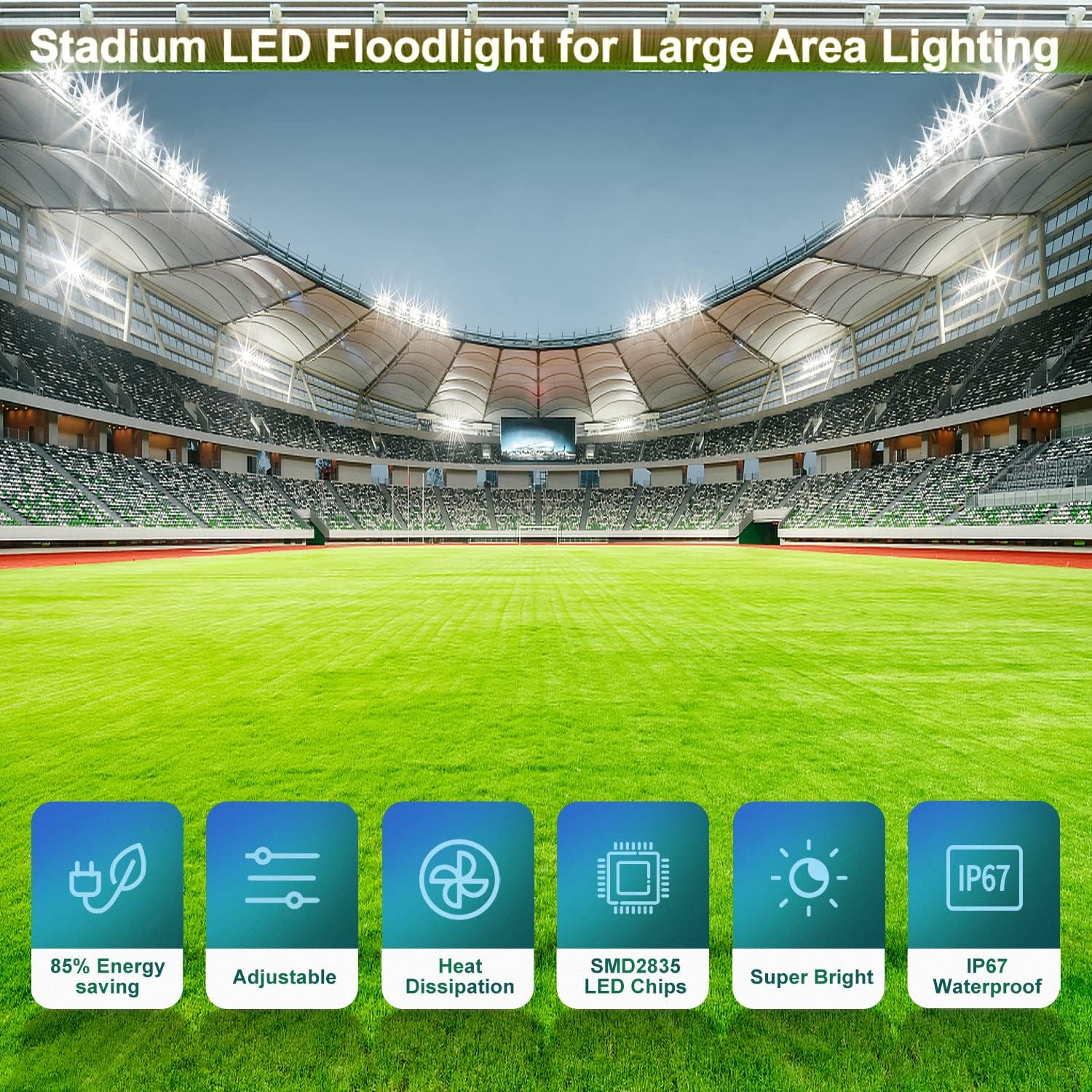 YIQIBRO LED Strahler Außen 400W 2 Stück, 40000LM Superhell Fluter Außen, Aussenstrahler Wasserdicht IP67, 6500K Kaltweiß Außenstrahler LED Scheinwerfer 85-265V für Garten, Garage, Fabrik, Sportplatz