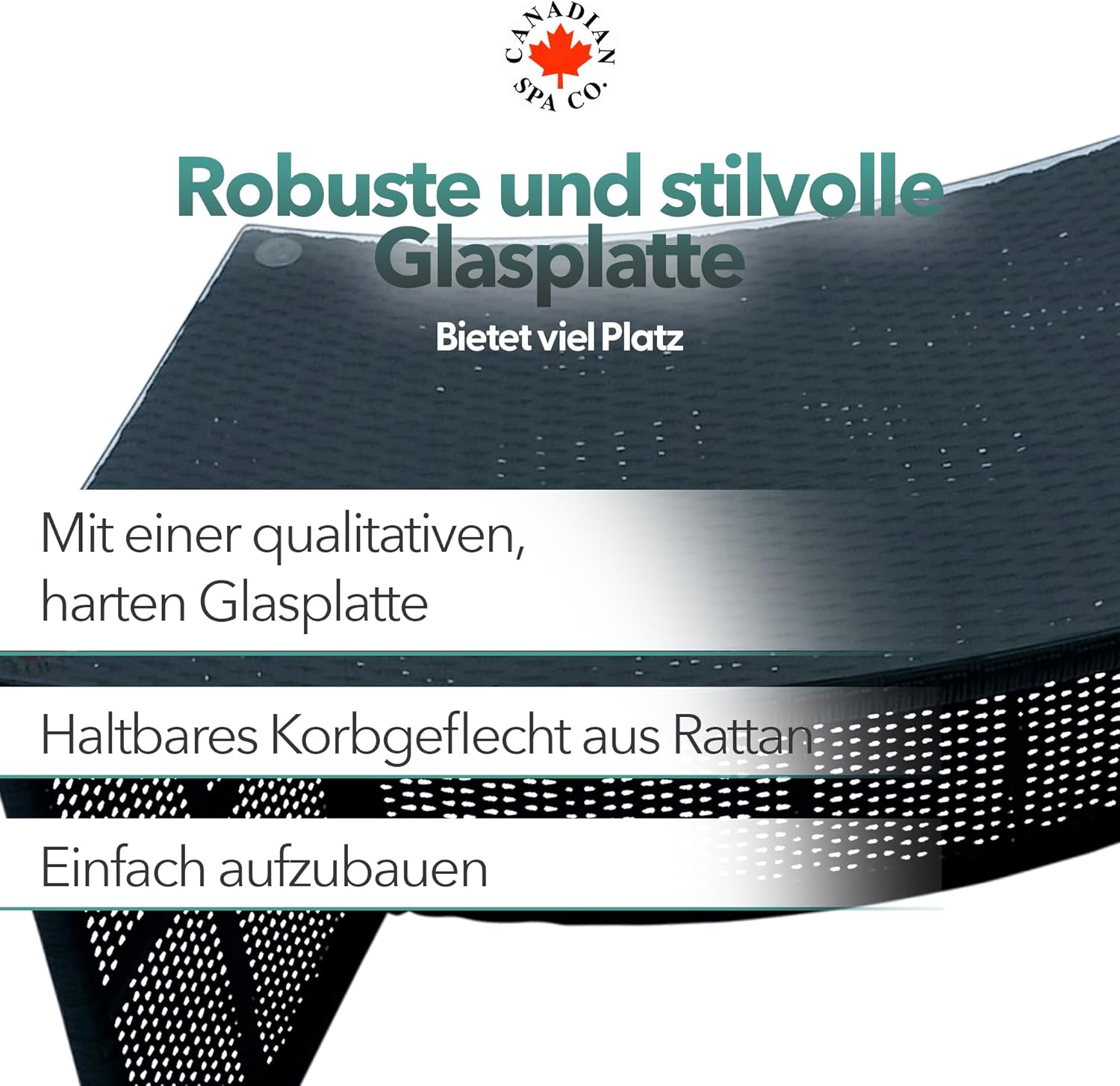 CANADIAN SPA CO. Bar für Pool, Randmöblierung für runde Whirl Pools und Hot Tubs, Randmöbel-Kollektion, Korbgeflecht wetterfest, Aluminiumrahmen rostsicher