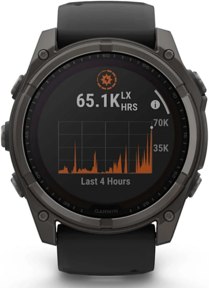 Solar Charging Smartwatch Fenix 8-51 MM | Touchscreen Multiband GPS-Uhr mit bis zu 48 Tagen Akkulaufzeit im Smartwatch-Modus | Eingebaute LED-Taschenlampe, Lautsprecher und Mikrofon