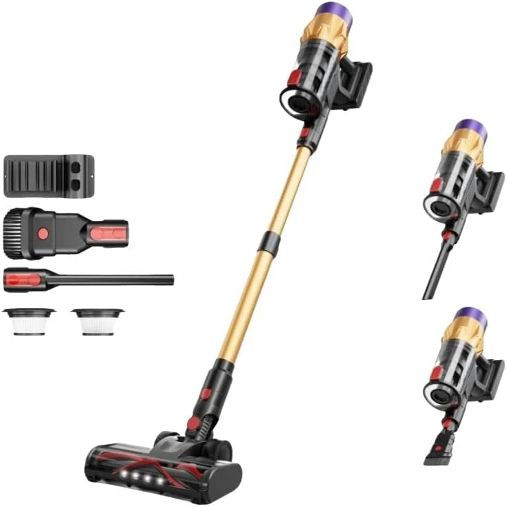 MEIION Staubsauger, Schwarz, airvax Y90 PRO Cordless Vacuum Cleaner, Laufzeit - Starker Saugkraft, 3 Geschwindigkeiten