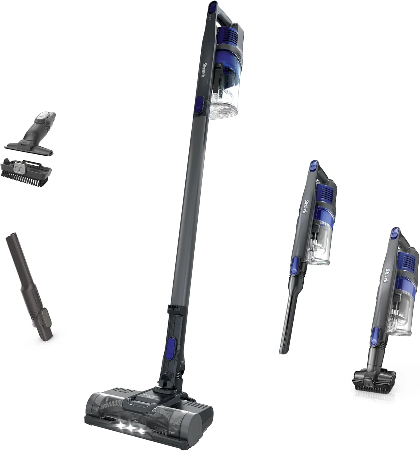 Shark Pet Cordless Stick Vacuum with XL Dust Cup, LED Headlights, Removable Handheld Vac, Crevice Tool, Portable Vacuum for Household Pet Hair, Carpet & Hard Floors, 40min Runtime, Ice Blue, IX141AMZ