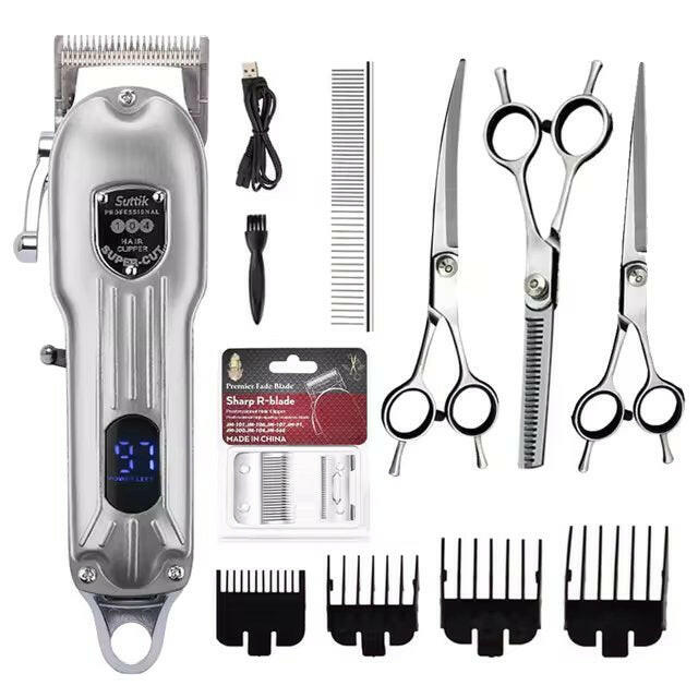 Dog Grooming Kit �C 7000 RPM Cordless Clipper with All-Metal Body & 4 Guide Combs