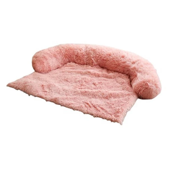 Calming Dog & Cat Bed with Raised Edges Washable Plush Sofa Pet Nest