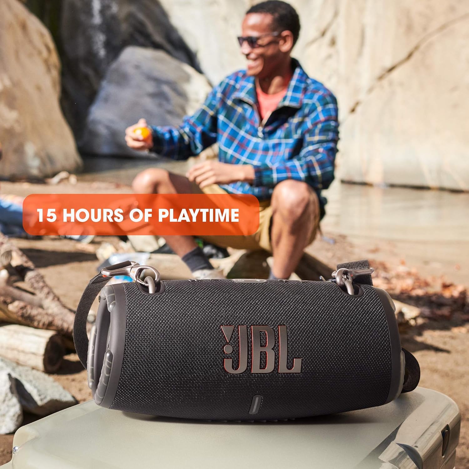 JBL Xtreme 3 Musikbox - Schwarz – Wasserdichter, portabler Stereo Bluetooth Speaker mit integrierter Powerbank – Mit nur einer Akku-Ladung bis zu 15 Stunden Musikgenuss