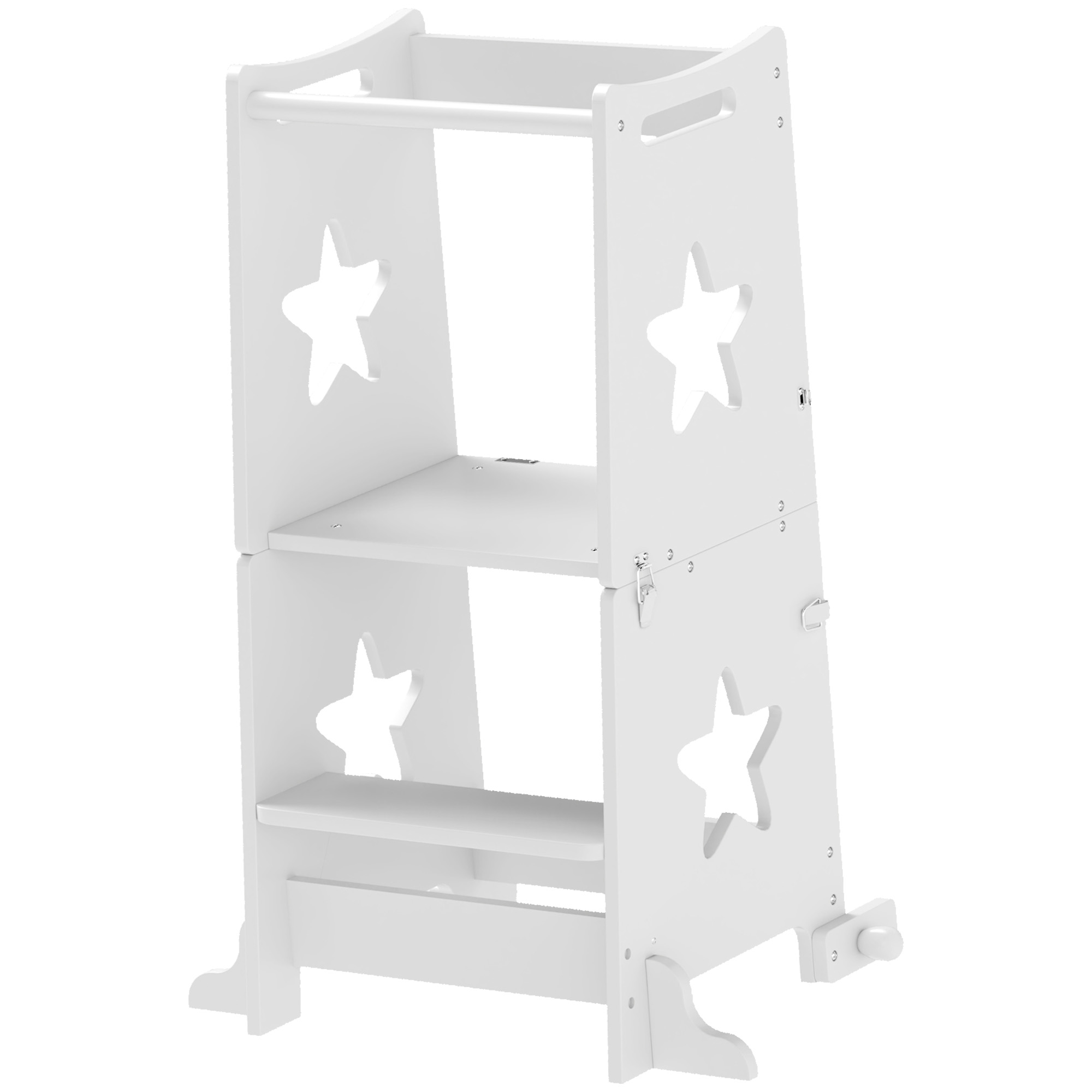 AIYAPLAY Kinder Lernturm Kinderstehtisch trapezförmig 60 x 44,5 x 86 cm weiß