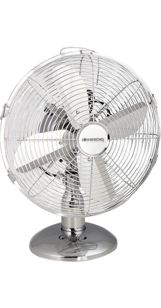 Tischventilator Chrom 12, Leistung 35W, schwenkbar, laufruhig, Oszillation