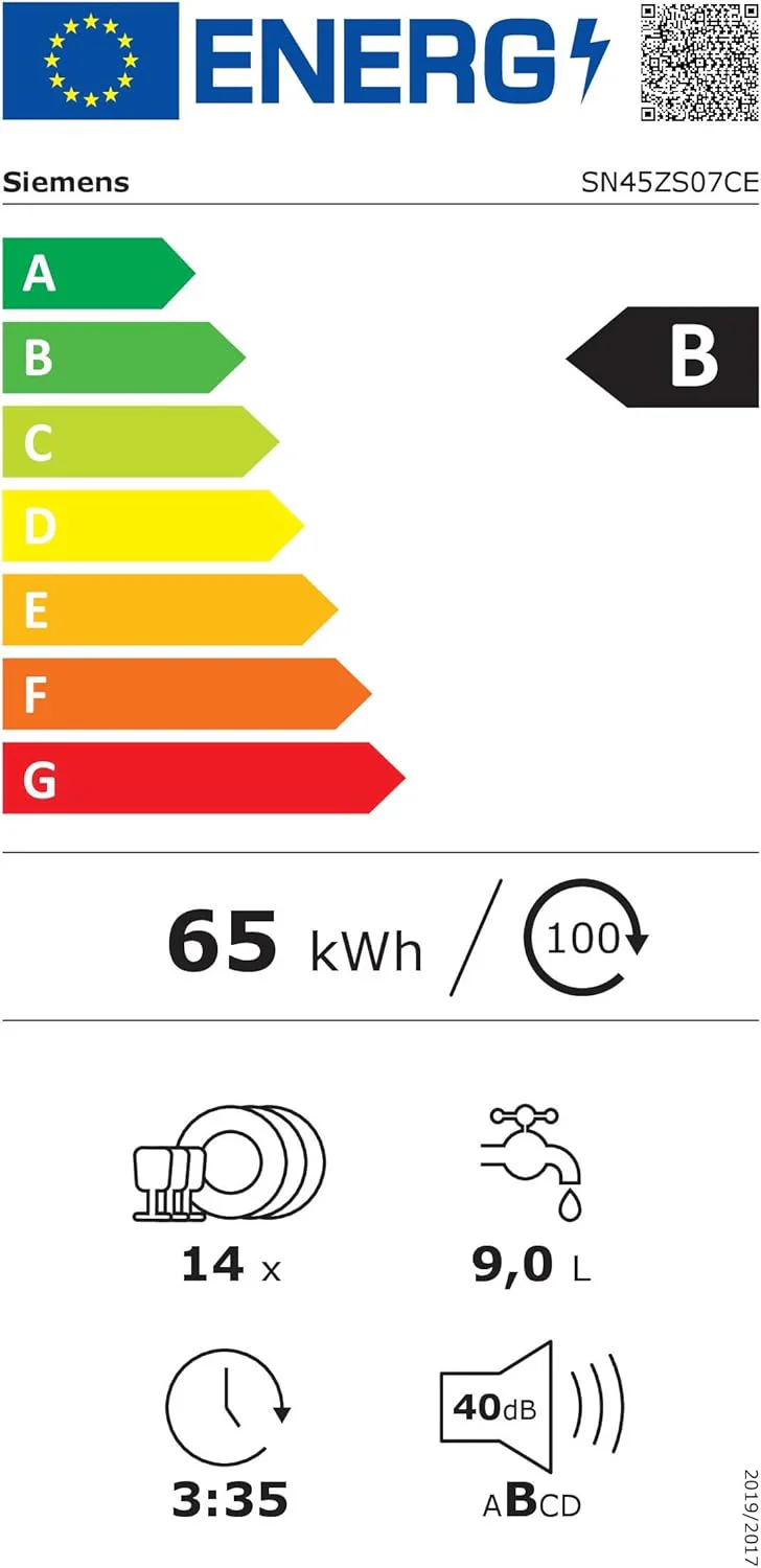 Siemens SN63EX14VE, iQ300 Smarter Geschirrsp��ler, Vollintegrierte Sp��lmaschine mit Besteckschublade, 60 cm, Auto T��r?ffnung dank autoOpen dry, Besonders leise durch iQdrive-Motor, infoLight aquaStop