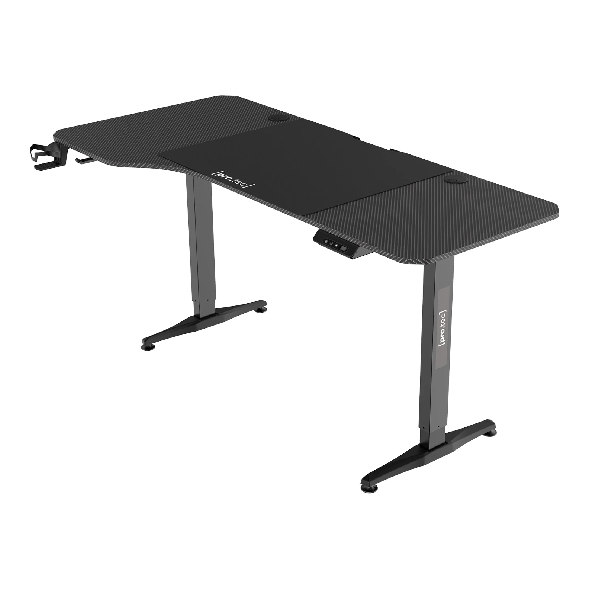 Tavolo elettrico per postazione di lavoro da ufficio regolabile in altezza 73 - 118 cm a L nero