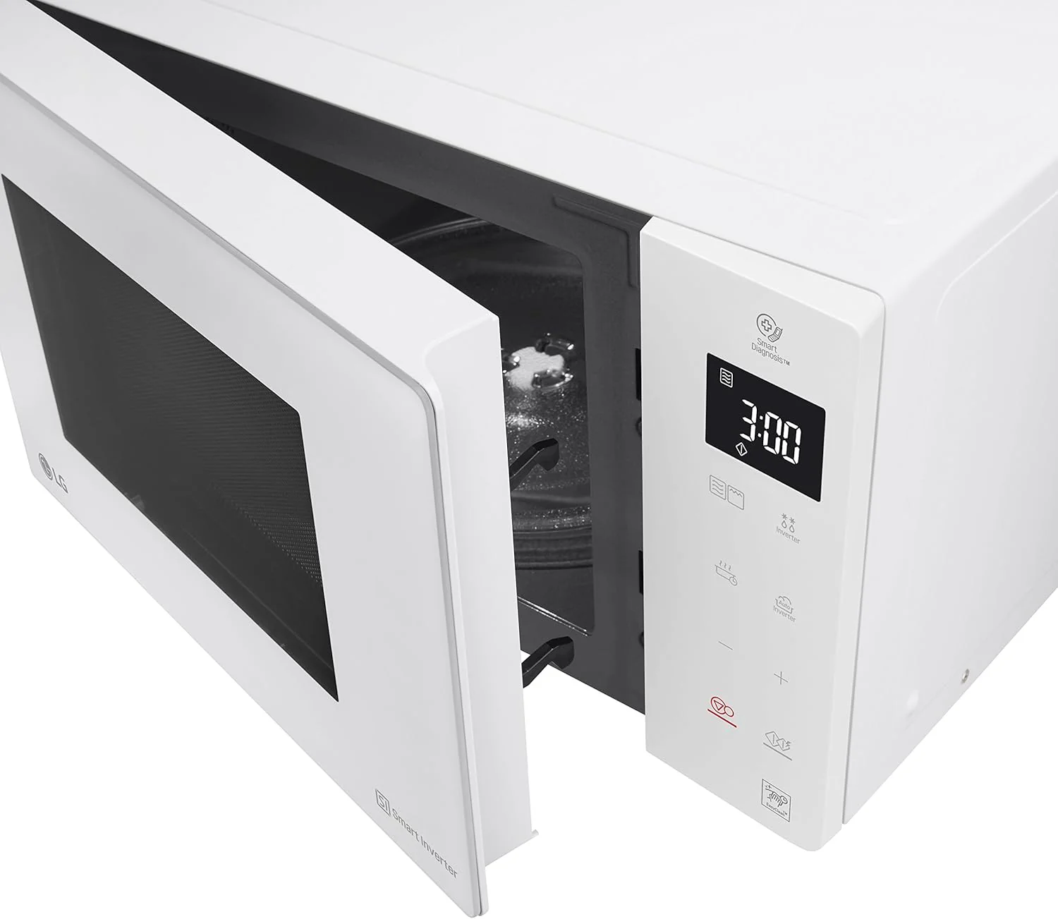 LG MH6535GIS Magnetron met invertertechnologie en kwartsgrill, 25 liter inhoud, 1000 W, automatische programma's, instelbare vermogensniveaus voor optimaal koken en EasyClean-functie, Zwart