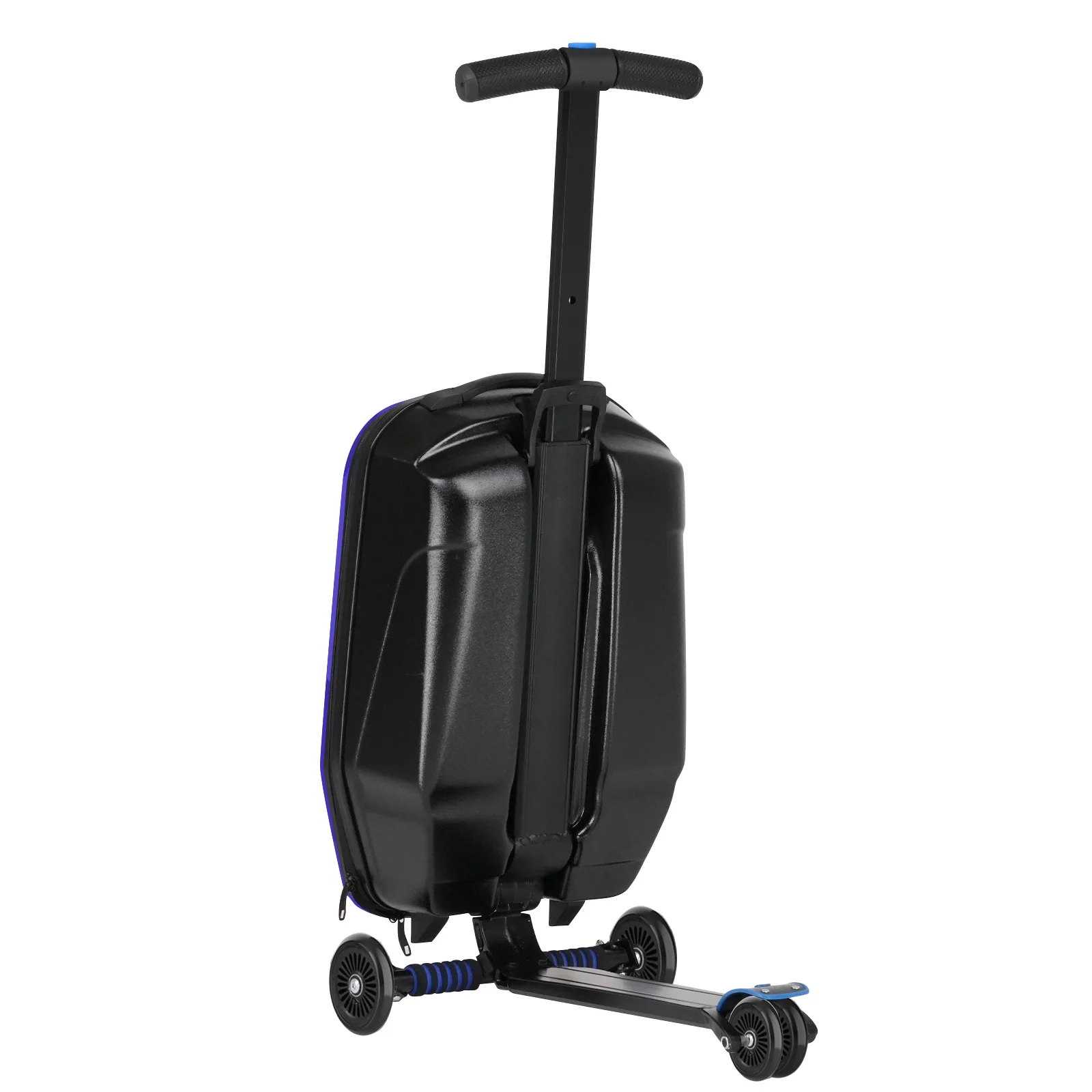 Advwin Scooter Luggage for Kids & Adults, Hardside Ride on Suitcase for Kids Ages 4-15 Multifunctional Lightweight Foldable Carry on Luggage with Wheels Ride on for Children Teenagers, Pink