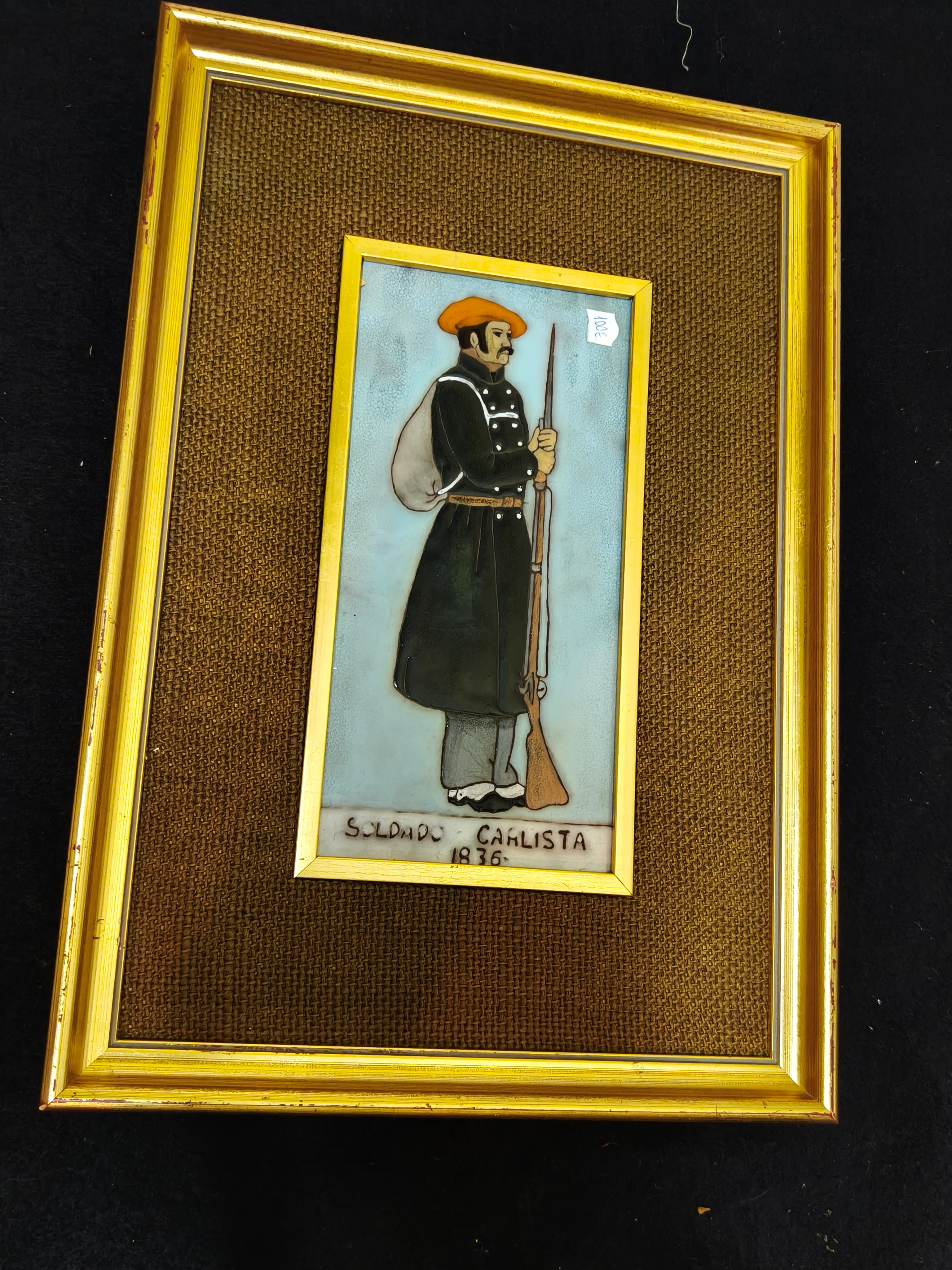 Cuadro soldado carlista 1836. Esmaltado.