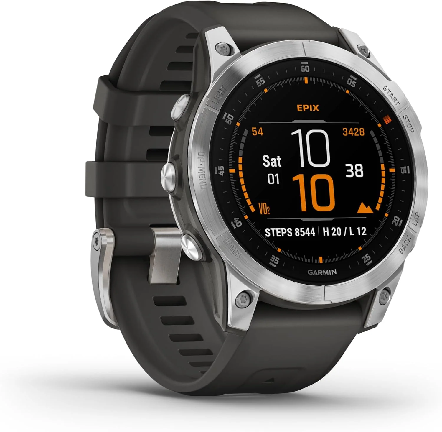 Amazon Renewed Smartwatch, Grau, Garmin [ ] EPIX (Gen2), GPS-Multisport- 1, 3' AMOLED-Touchdisplay, TOPO-Karten