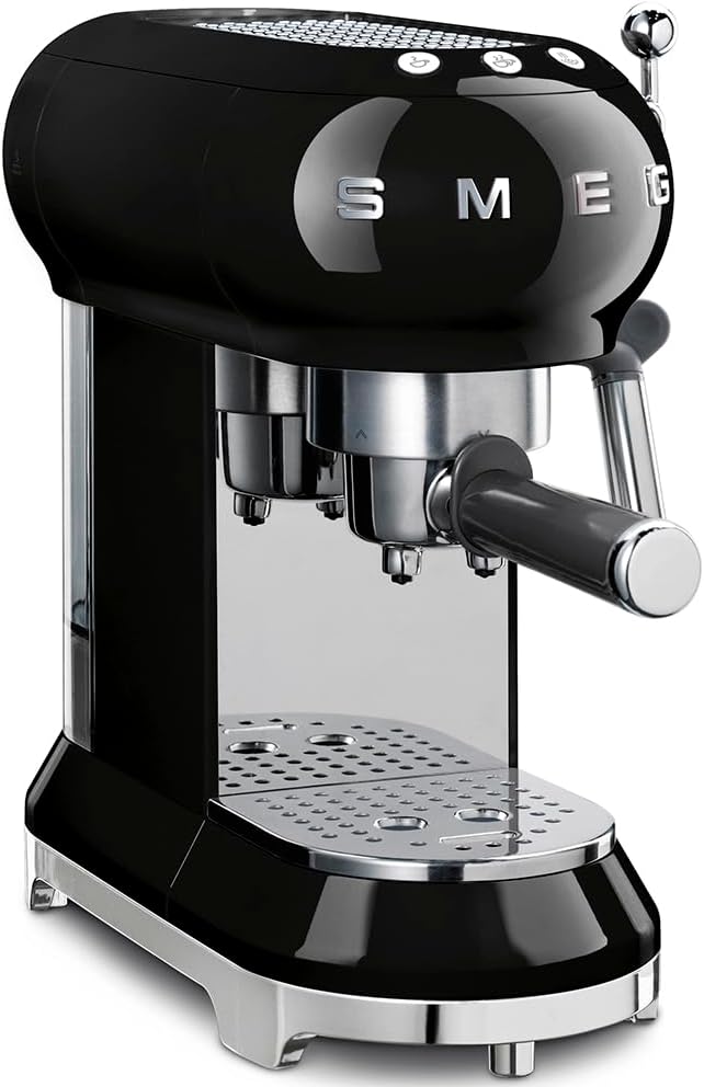 Smeg, ECF01PGEU Manual Espresso-Kaffeemaschine, Cappuccino -System, Thermoblock, groe Tassengehuse und Doppelkaffeefunktion, 1 l Wassertank, kompakte Abmessungen, 1350W, Pastellgrün