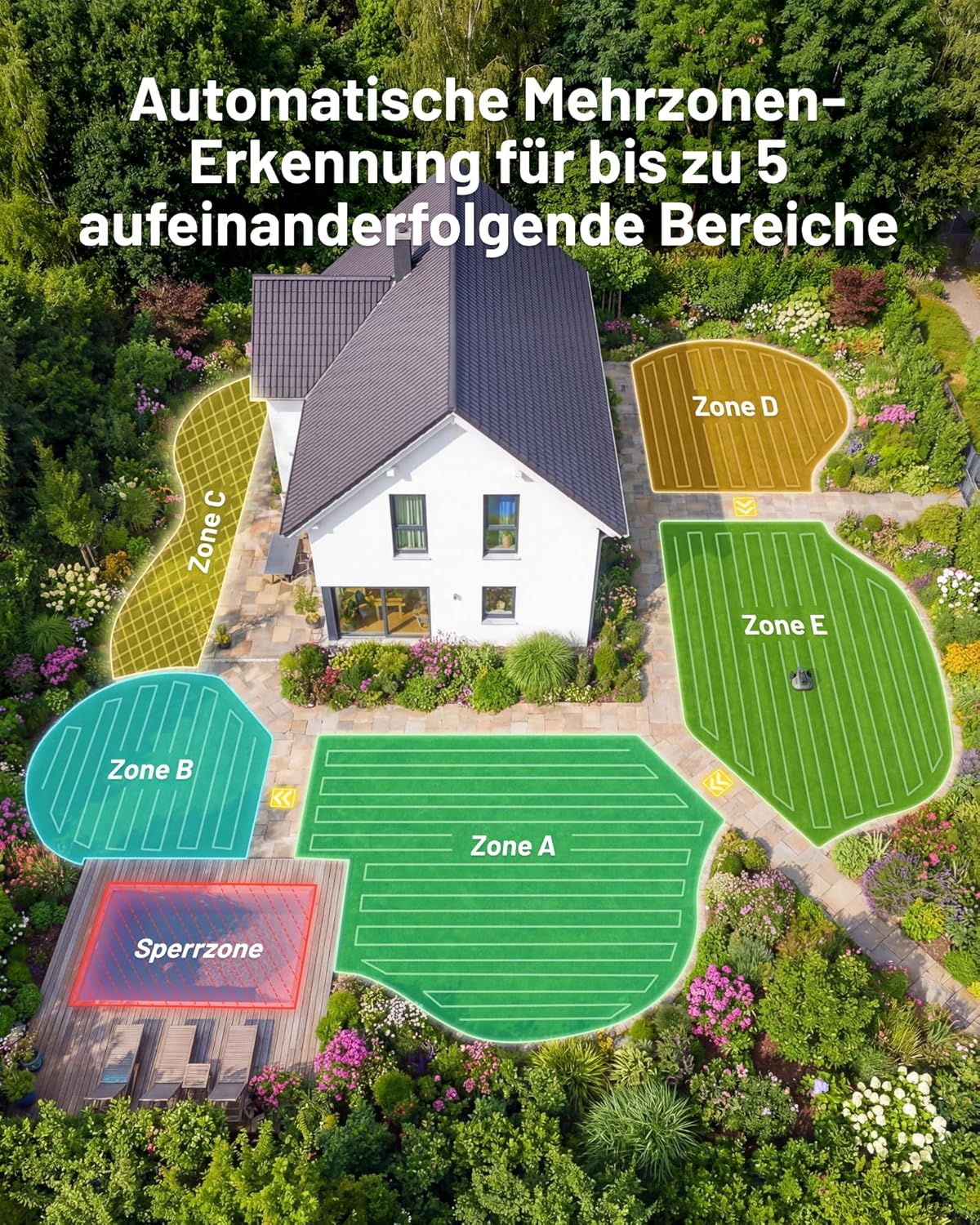 MAMMOTION YUKA mini 2 500 Mähroboter ohne Begrenzungskabel, Empf. 500 m2, Kein RTK, Kein Signalabbruch, KI TrueVision-Navigation, Auto-Mehrzonen-Kartierung, DropMow, RWD für 45% Steigung, 4.5Ah-Akku