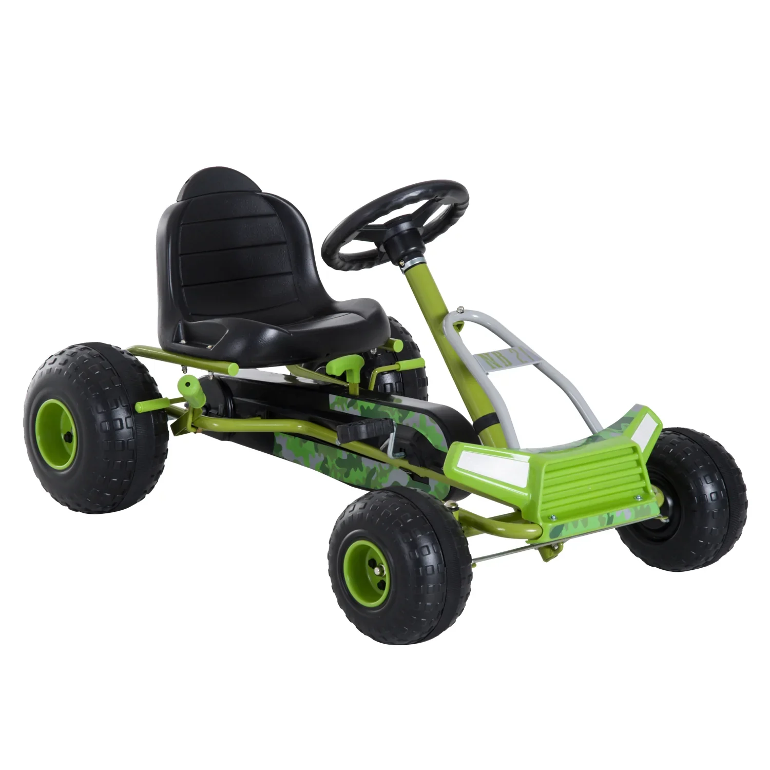 HOMCOM Kinder Go-Kart Trapauto Offroad-design verstelbare zitting