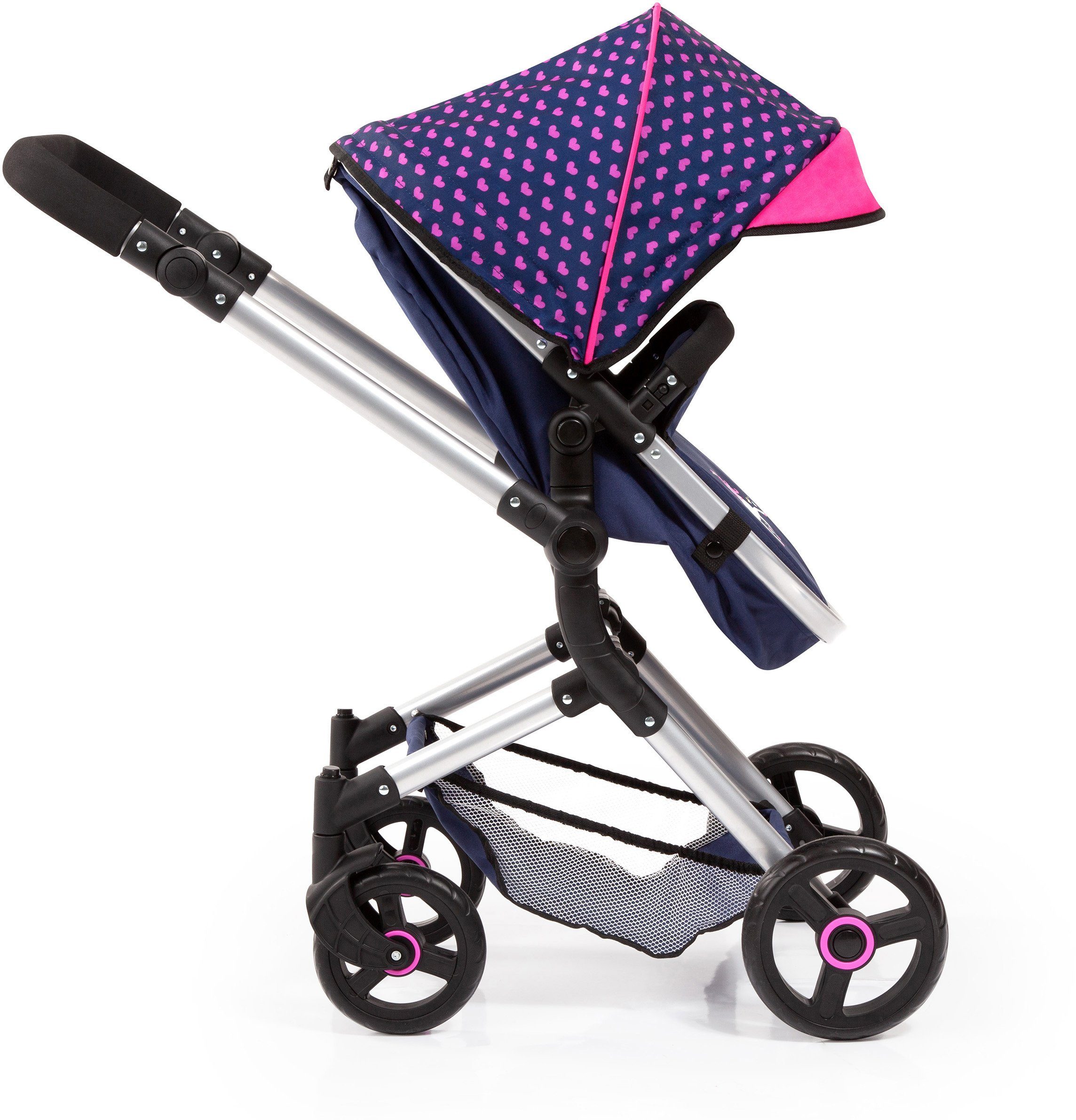 Kombi-Puppenwagen Vario, Blau/Pink