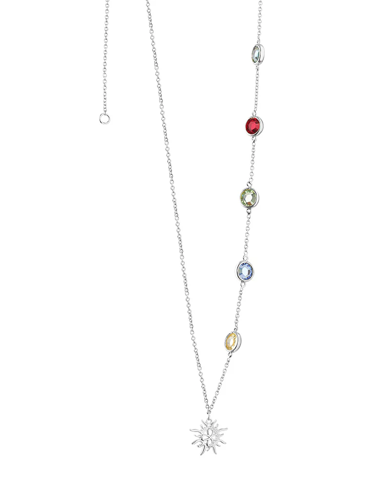 Newbridge Silverware Silver Plate Necklace with Coloured Stones