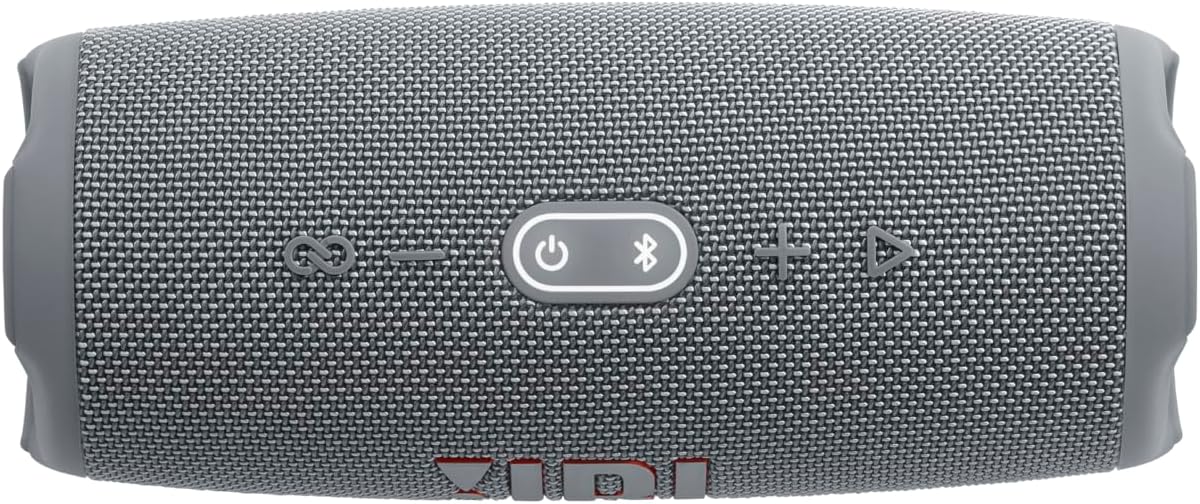 JBL Charge 5 Bluetooth-Lautsprecher in Schwarz – Wasserfeste, portable Boombox mit integrierter Powerbank – Eine Akku-Ladung für bis zu 20 Stunden kabellosen Musikgenuss