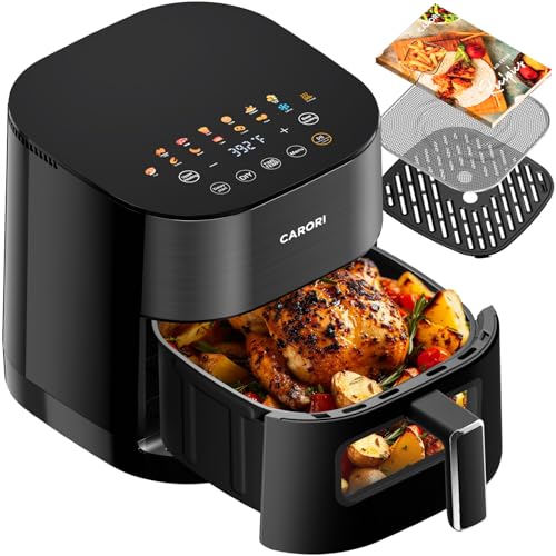 Air Fryer 14 in 1 with Viewing Window, 6Qt Large Capacity, 1700W Max Crisp, Airfryer No Filping Dual Heating, Bake, Roast, Dehydrate, Reheat, Fast Even Easy Meals, Nonstick and Dishwasher Safe Basket : Home & Kitchen