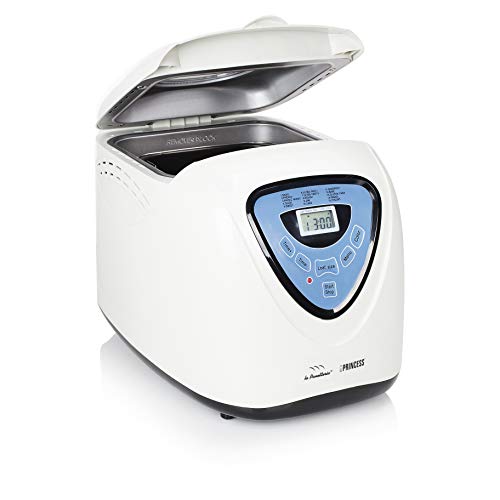 Macchina per il pane Princess White, Completamente automatica, 15 cotture preimpostate, Timer, Mantenimento in caldo, Grande capienza 0,9kg, 600 Watt, Bianca, Ottima per pane e dolci : Amazon.it: Casa e cucina