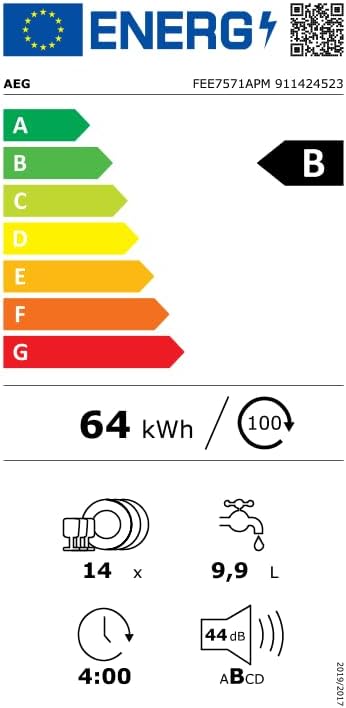 AEG Vollintegrierter Geschirrspüler 60cm, Spülmaschine Serie 7000: mit Glasschutz, Energieklasse A, Besteckschublade, personalisierte Zeit-Steuerung, leise 41dB, ComfortRails, Wasserstopp, FSE7676AP