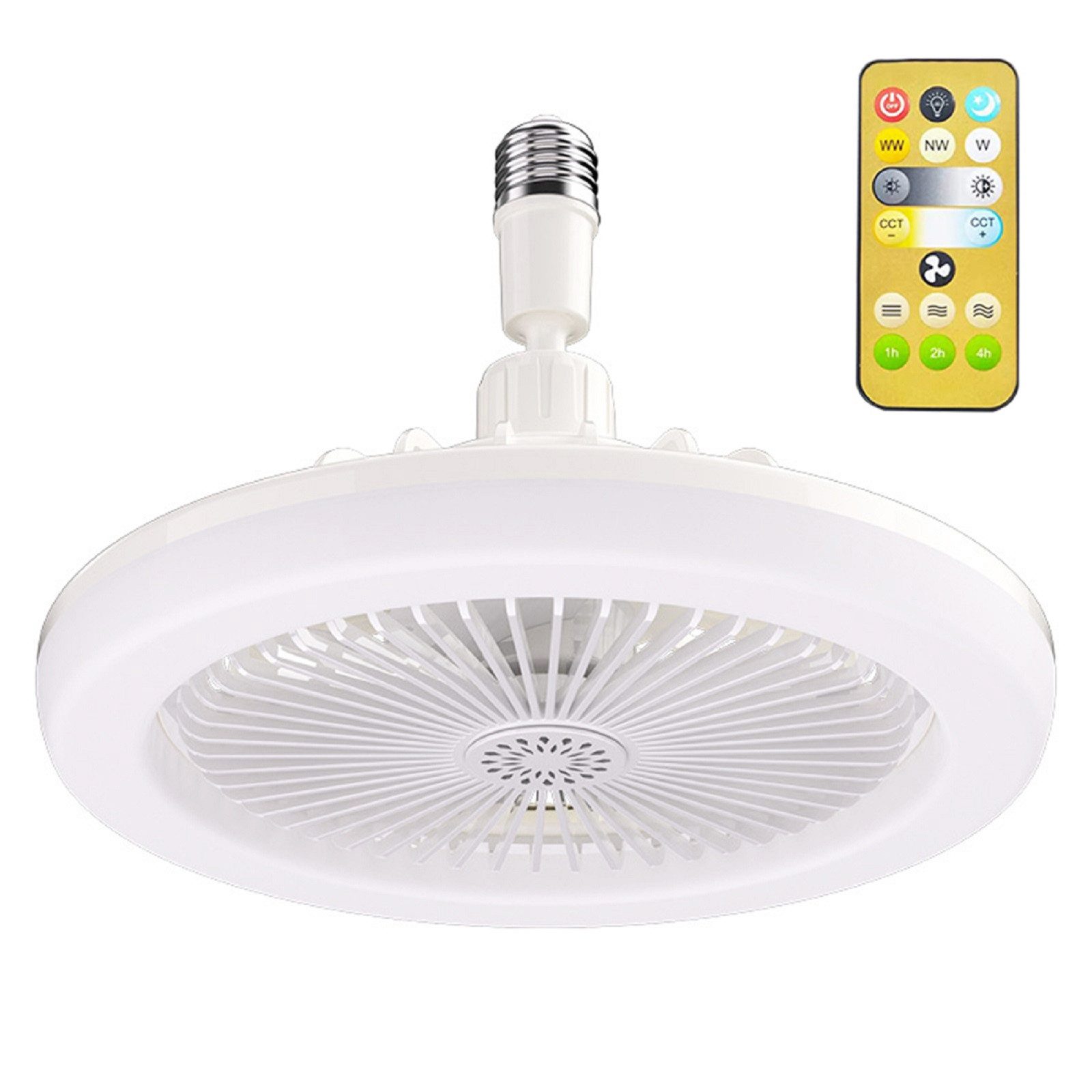 Deckenventilator E27 Deckenventilator Fernbedienung Lampe mit Ventilator Dimmbar