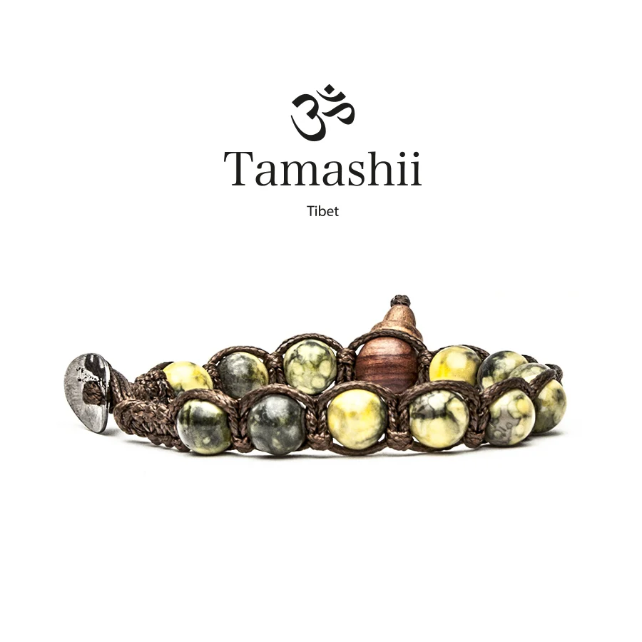 Bracciale Tamashii a un giro in diaspro snow giallo BHS900-230