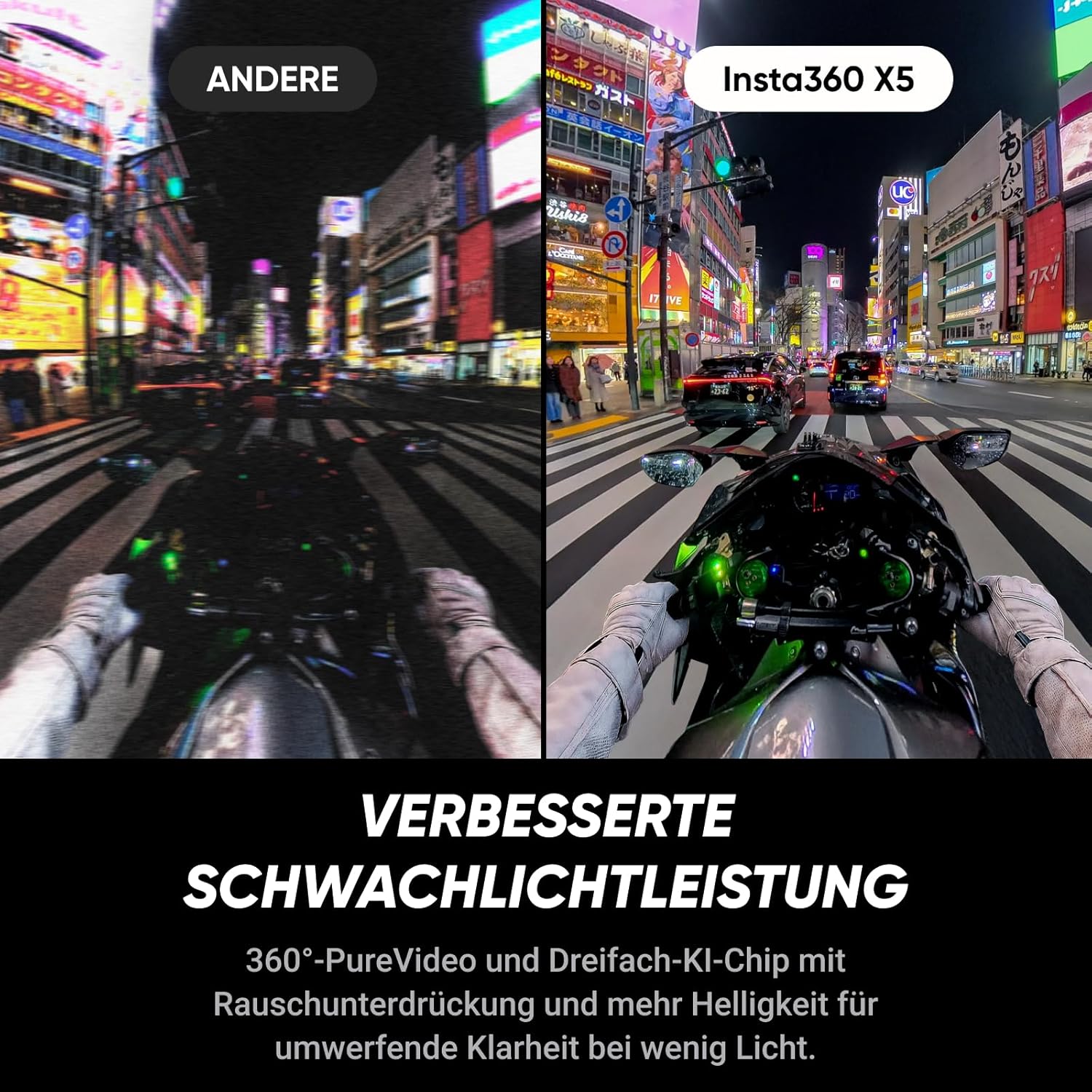 X5 Must-Have-Bundle - wasserdichte 8K 360°-Kamera, Führend bei wenig Licht, Unsichtbarer Selfie-Stick-Effekt, robuste & auswechselbare Linsen, 3 h Akku