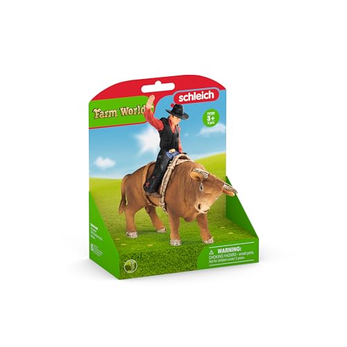 Schleich Farm World   Set di 4 giocattoli da cowboy per tifosi di rodeo e bambini dai 3 anni in su : Giochi e giocattoli