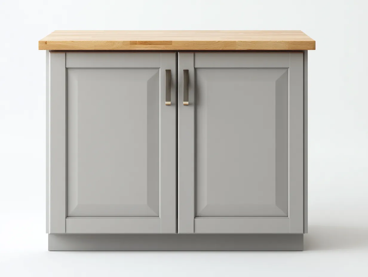 Sideboards-Holzwerkstoff-Massivholz-110x45x82 cm-Grau-Natur-Landhausstil