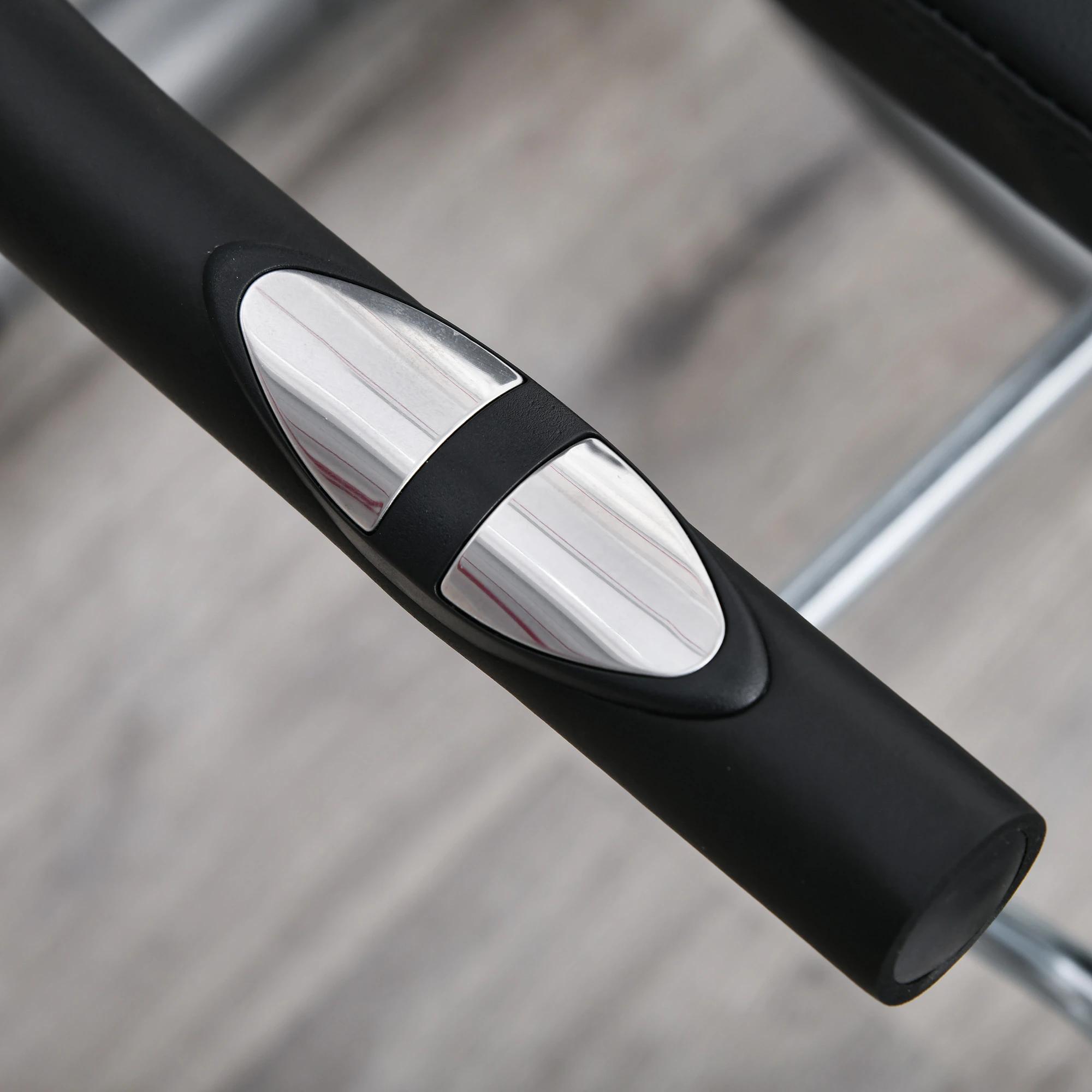 hometrainer fietstrainer vliegwiel hometrainer met 8 niveaus verstelbare magnetische weerstand verstelbare lengte magnetische weerstand wielen metaal ABS grijs + zilver 136?l x 62,5?b x 38?h cm