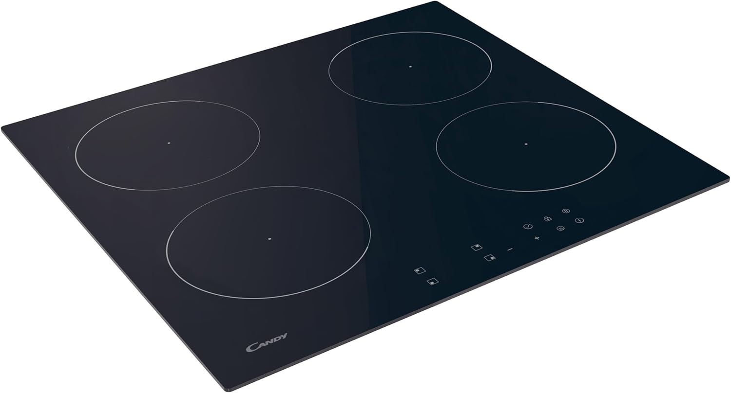 Candy Moderna CETPS64MCWIFITT Piano Cottura a Induzione, 4 Fuochi, Comandi Touch, Connesso, Vetroceramica, 59x52x6 cm, Nero