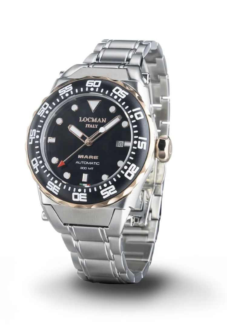 Orologio Locman Mare quadrante nero acciaio e oro 0559M01R-0RBKRGB0