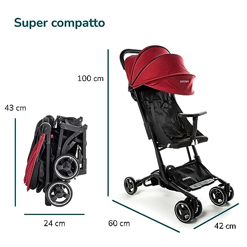 Passeggino leggero 25 kg portata ZANCLEM   Reclinabile Super Accessoriato con Chiusura Ombrello| Passeggino compatto con Cintura 5 Punti e Freno a Pedale   passeggino da viaggio aereo : Prima infanzia