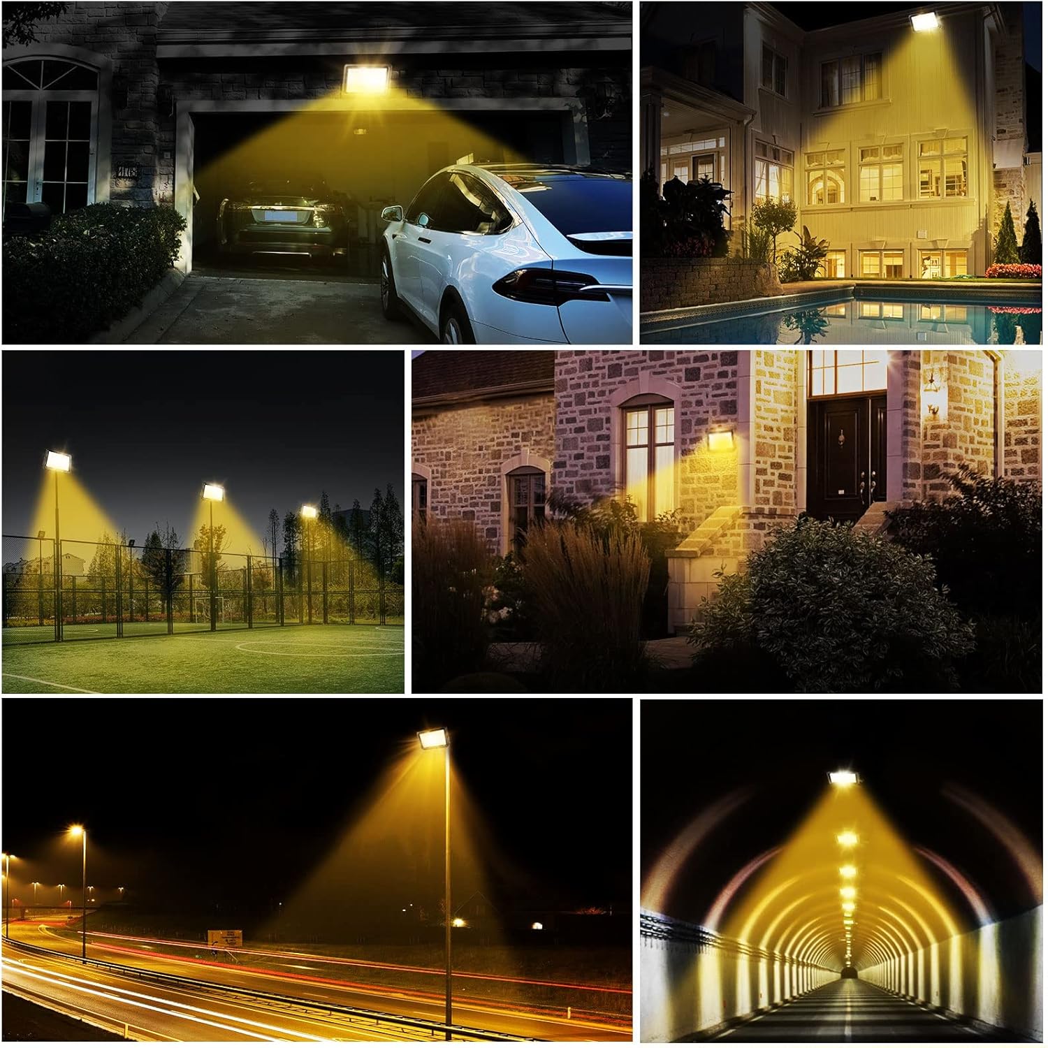 loyal LED Strahler Außen Fluter Aussen: 500W Superhell Scheinwerfer 3000K Warmweiß 50000LM - IP65 Wasserdicht Verstellbar mit Bügel für Garten, Garage, Sportplatz