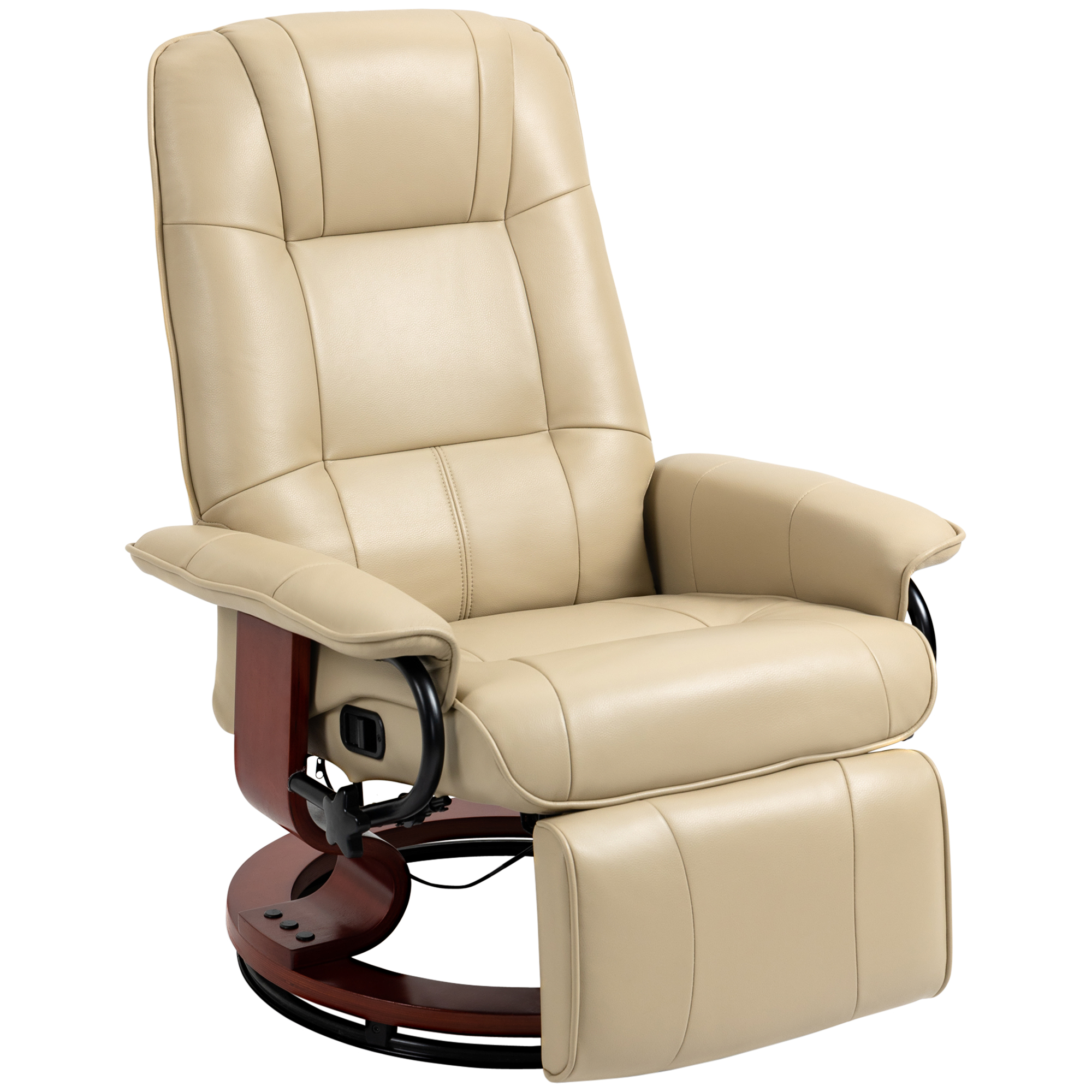 Relaxstoel, Verstelbaar, Ligfunctie, tot 120 kg, Kunstleer, 78 x 87 x 100 cm, Beige