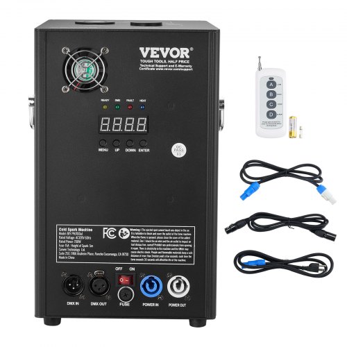 VEVOR Funkenmaschine 700 W Pyrotechnikmaschine Aluminiumlegierung DMX Controller Einstellbar 2–5m Cold Spark Machine 7 min pro Nachladen Ideal für Hochzeit, DJ Show, Partys
